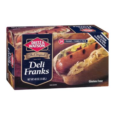 Dietz & Watson Deli Franks Family Pack Gluten Free - 24 CT
