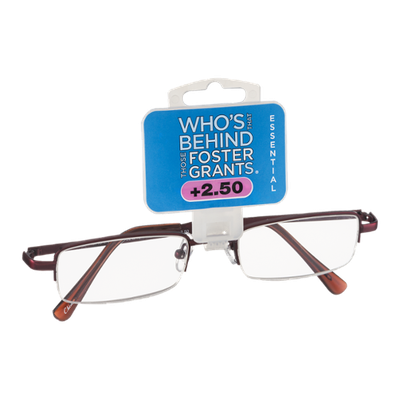 Foster Grants Non-Prescription Glasses Essential +2.50 Hope RED