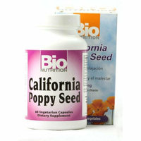 Bio Nutrition California Poppy Seed 500 mg 60 Vegetarian Capsules