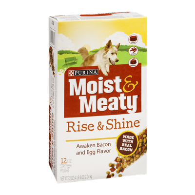 Purina Moist & Meaty Dog Food Rise & Shine Awaken Bacon And Egg Flavor- 12 CT