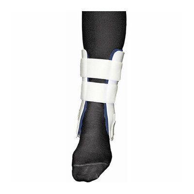 Bell-Horn Rigid Stirrup Ankle Brace in White / Blue