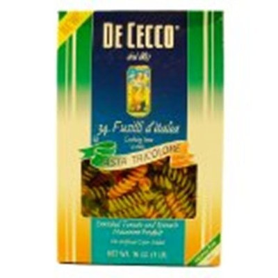 De Cecco Tri-Color Fusilli, 16 Ounce Boxes (Pack of 5)