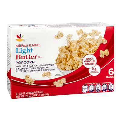 Ahold Microwave Popcorn Light Butter - 6 CT