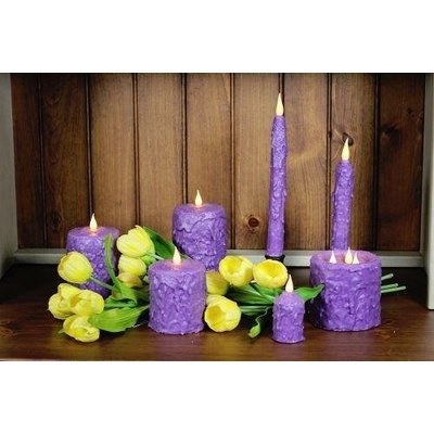 Delighted Home MC-W3L Hand-Waxed Battery-Operated Lilac MC 3 Wick Candle