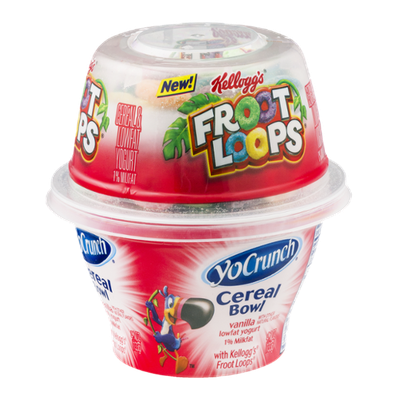 YoCrunch Cereal Bowl Vanilla Lowfat Yogurt with Kellogg's Froot Loops