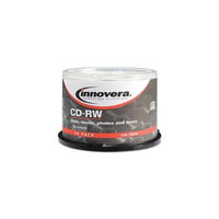 INNOVERA Innovera 78850 CD-RW Discs, Rewritable, 700MB-80min, 12x, Spindle, Silver, 50-Pack