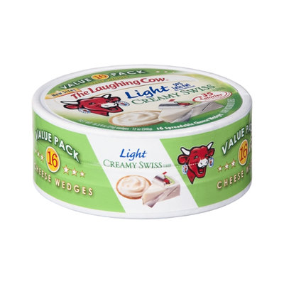 The Laughing Cow Light Creamy Swiss Spreadable Cheese Wedges Value Pack - 16 CT