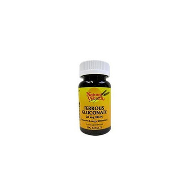 Ferrous Gluconate 28 Mg Iron Support Tablets, by Natural Wealth - 100 Tablets