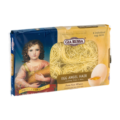 Gia Russa Pasta Nest All'uovo Egg Angel Hair - 4 CT