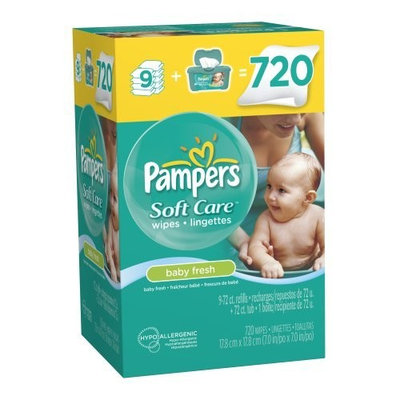 Pampers Pampers Softcare Baby Fresh Wipes 10x Box With Tub 720 Count