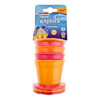 Tommee Tippee Explora 4 pk Food Pots w/ Lids 6m+ Orange/Pink (BPA FREE)