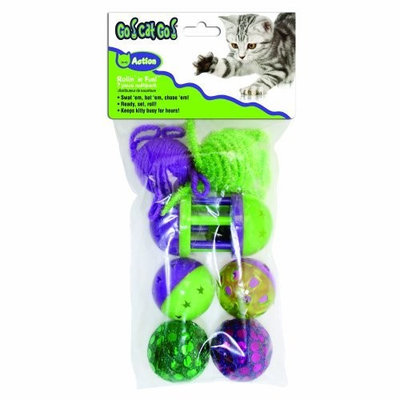 Go! Cat Go OurPets Go Cat Go 7-Piece Rolling in the Fun, Multi-Pack Cat Toys