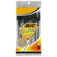 BIC Cristal Ball Point Pens - Black Ink, 8 pack