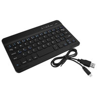 Insten INSTEN Black Ultra Slim Wireless Bluetooth Keyboard For IOS Android Windows PC