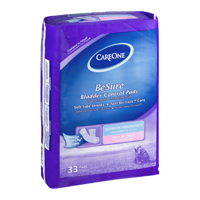 CareOne BeSure Bladder Control Pads Ultimate Absorbency Regular Length - 33 CT