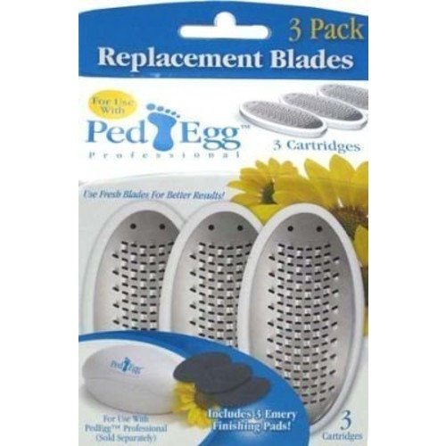 As Seen on TV Ped Egg Replacement Blades with Emery Pads (3Pack