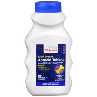 Walgreens Extra Strength Antacid Tablets, Fruit, 96 ea