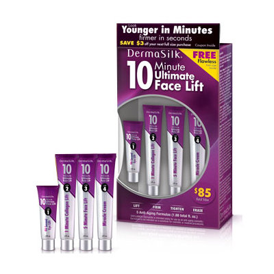 DermaSilk 10 Minute Ultimate Face Lift Cream Kit, 4 pc (Look Younger in Minutes)