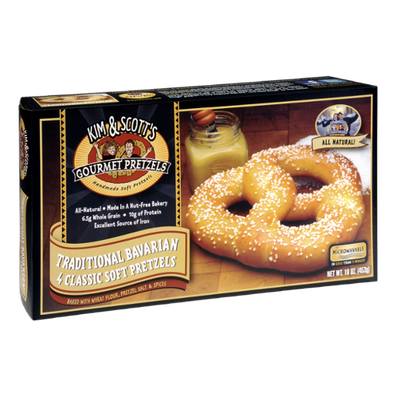 Kim & Scott's Gourmet Pretzels Traditional Bavarian 4 Classic Soft Pretzels