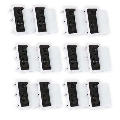 Theater Solutions In Wall Speakers Home Theater Surround Sound 1920 Watts 6 Pair Pack 6CS5W