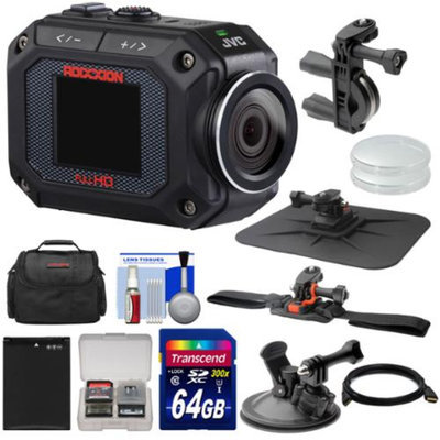 JVC GC-XA2 Adixxion Quad Proof Full HD Wi-Fi Digital Video Action Camera Camcorder with Handlebar, Helmet, Suction Cup & Dash Mounts + 64GB Card + Case + Battery + Kit