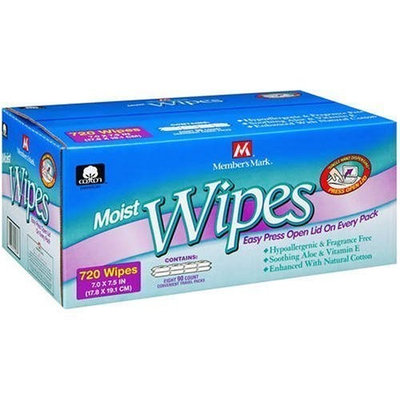 Members Mark Member's Mark Folded Moist Wipes, Case Pack, 8/90 Count (720 Wipes)