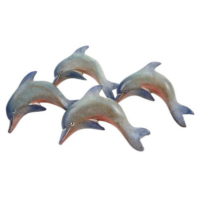 Ti Metal Design Nautical Ocean Marine Dolphin Napkin Rings Set of 4