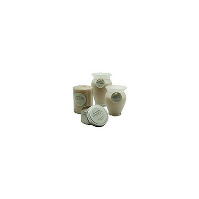 SANDALWOOD & PATCHOULI ESSENTIAL BLEND ONE 4x3 inch MEDIUM FROSTED GLASS VASE ESSENTIAL BLENDS CANDLE. BURNS APPROX. 40 HRS. unisex