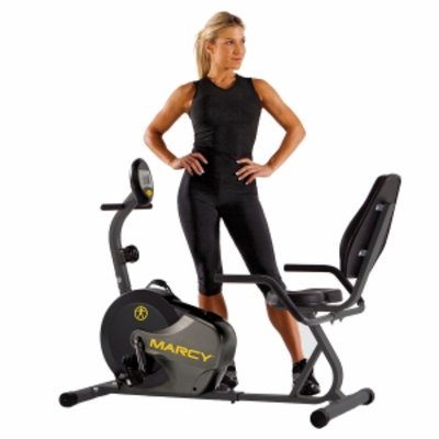 Marcy Recumbent Mag Cycle, Black Silver and Yelllow, 1 ea
