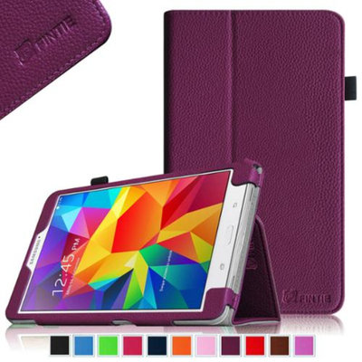 Fintie Folio Premium Vegan Leather Case Cover for Samsung Tab 4 7.0 7-Inch Tablet, Purple