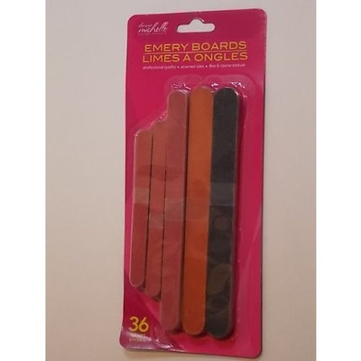 Professional Quality Emery Boards in Assorted Sizes, 36 Count, by Donna Michelle, Fine and Coarse Texture