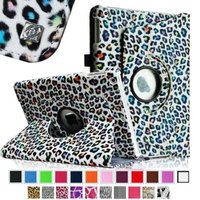Fintie Rotating Stand Case Cover for iPad Air / iPad 5 (5th Generation), Leopard Rainbow