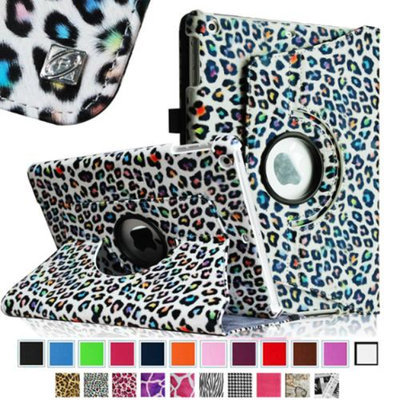 Fintie Rotating Stand Case Cover for iPad Air / iPad 5 (5th Generation), Leopard Rainbow