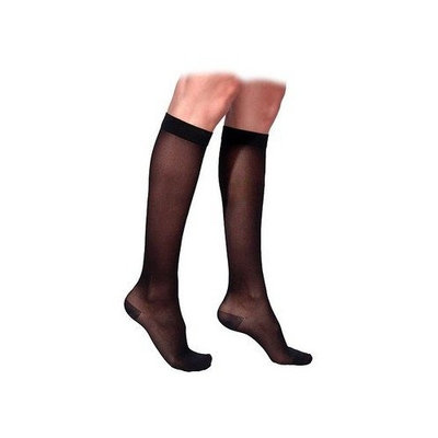 Sigvaris 770 Truly Transparent 30-40 mmHg Women's Closed Toe Knee High Sock Size: Large Long, Color: Suntan 36