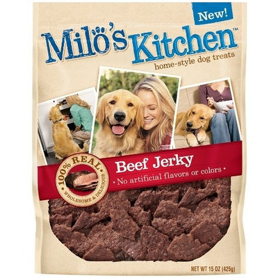 Milo's Kitchen Beef Jerky, 15-Ounce (Pack of 4)