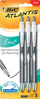 Bic Atlantis 3ct Black Ballpoint Retractable Pen