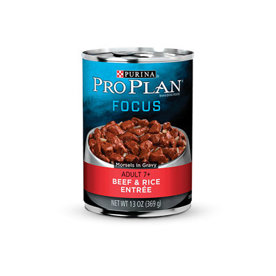 PRO PLAN® FOCUS ADULT 7+ Beef & Rice Entree Morsels In Gravy