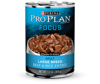 PRO PLAN® FOCUS ADULT Large Breed Beef & Rice Entree Chunks In Gravy