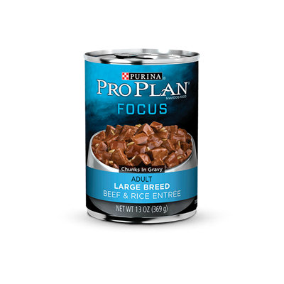 PRO PLAN® FOCUS ADULT Large Breed Beef & Rice Entree Chunks In Gravy