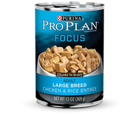 PRO PLAN® FOCUS ADULT Large Breed Chicken & Rice Entree Chunks In Gravy