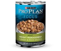 PRO PLAN® FOCUS ADULT Weight Management Turkey & Rice Entree Morsels In Gravy