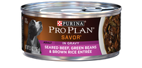 PRO PLAN® SAVOR® ADULT Seared Beef, Green Beans & Brown Rice Entree In Gravy