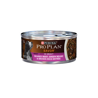 PRO PLAN® SAVOR® ADULT Seared Beef, Green Beans & Brown Rice Entree In Gravy