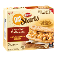 Tyson Day Starts Breakfast Flatbreads Egg, Sausage & Cheese - 3 CT