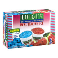 Luigi's Real Italian Ice Cups Blue Raspberry/Watermelon - 6 CT
