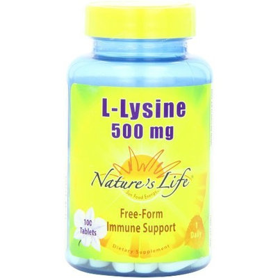 Nature's Life L-Lysine Tablets, 500 Mg, 100 Count (Pack of 2)