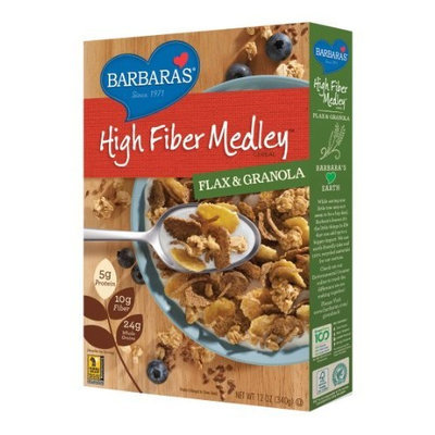 Barbara's Bakery Barbara's High Fiber Medley Cereal, Flax & Granola, 12 Ounce (Pack of 6)