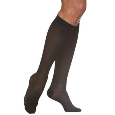 Sigvaris EverSheer 781CMSW08 15-20 Mmhg Closed Toe Medium Short Calf Hosiery For Women Dark Navy