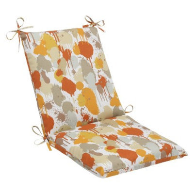 Pillow Perfect Outdoor Square Edge Chair Cushion - Orange/Tan Neddick