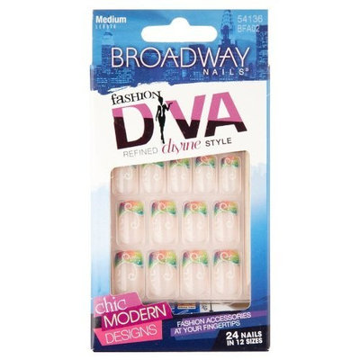 Kiss Broadway nails divine fast french flawless fit salon design medium # BFA02